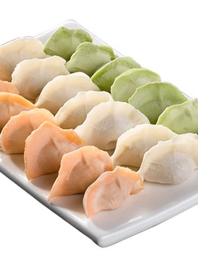 清真素三鲜韭菜鸡蛋水饺手工茴香馅素饺子速冻水饺蒸煎饺速食