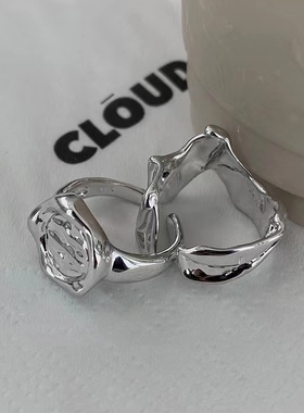 不规则纹理戒指女冷淡风小众设计