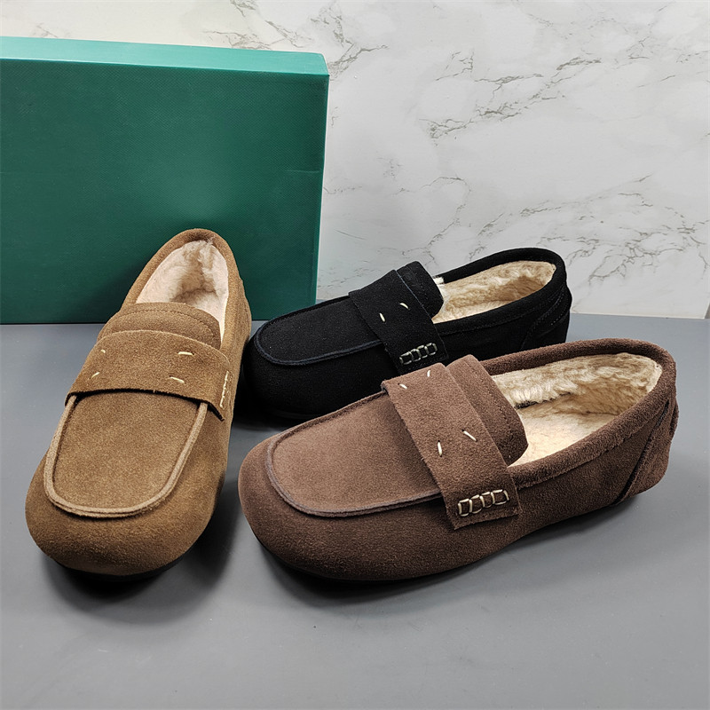 专柜正品头层牛皮豆豆鞋女2025秋冬季软底毛毛鞋加绒保暖乐福棉鞋,女鞋,乐福鞋（豆豆鞋）,淘宝优惠券,粉丝福利购,淘宝优惠卷