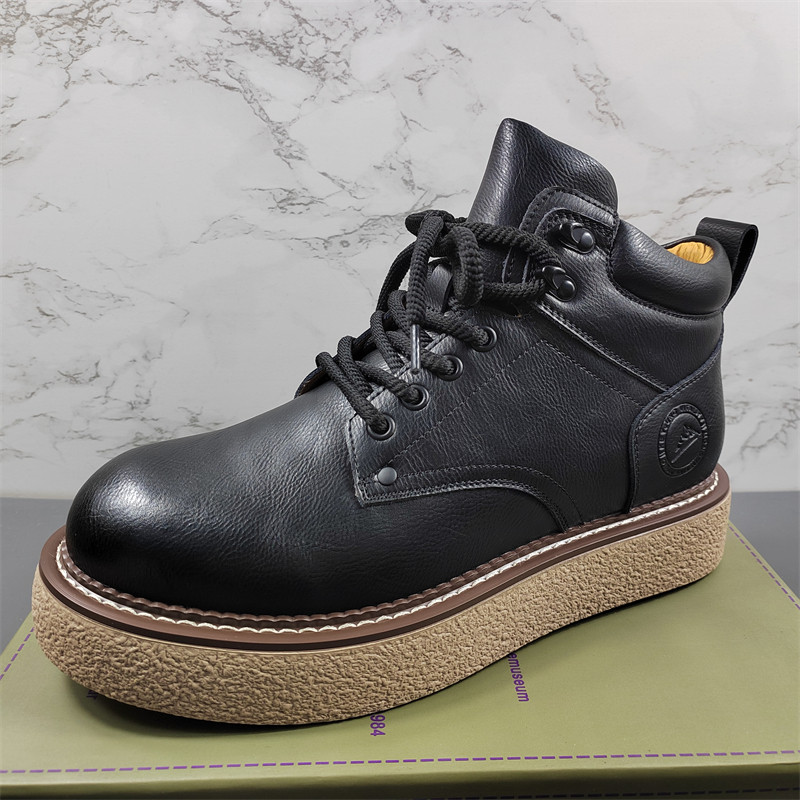 英伦风工装靴厚底皮鞋机车靴