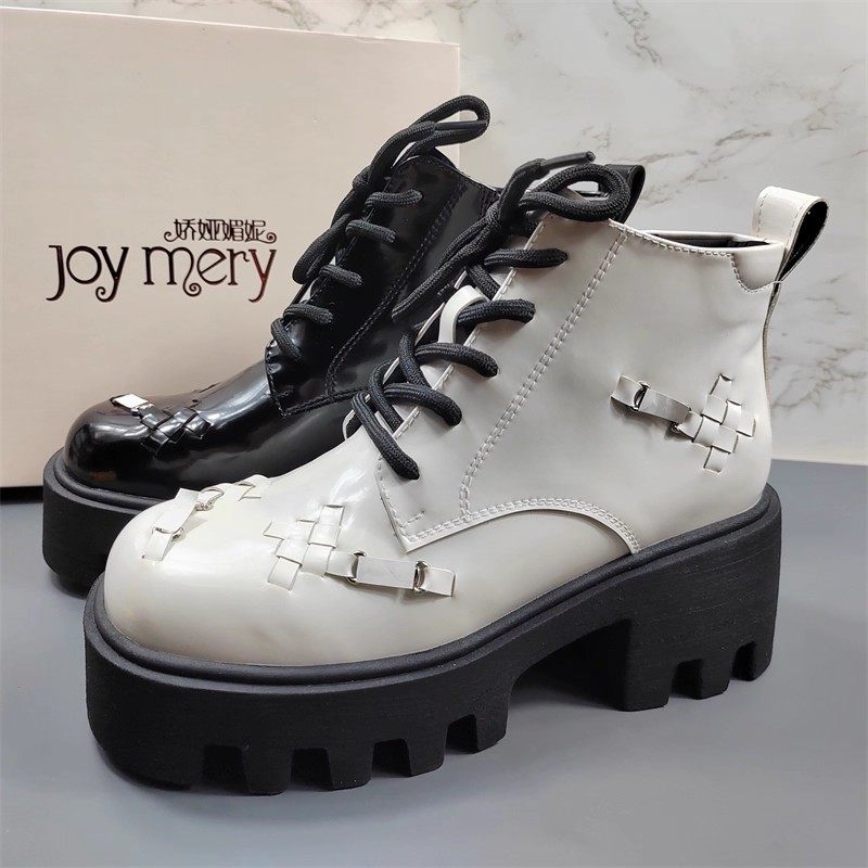 新款复古粗跟女机车短靴潮