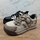 松糕休闲运动复古板鞋 品牌同款 2025新款 春季 女鞋 真皮ins潮老爹鞋