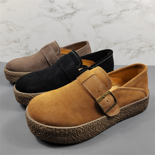 头层牛皮勃肯鞋男乐福鞋