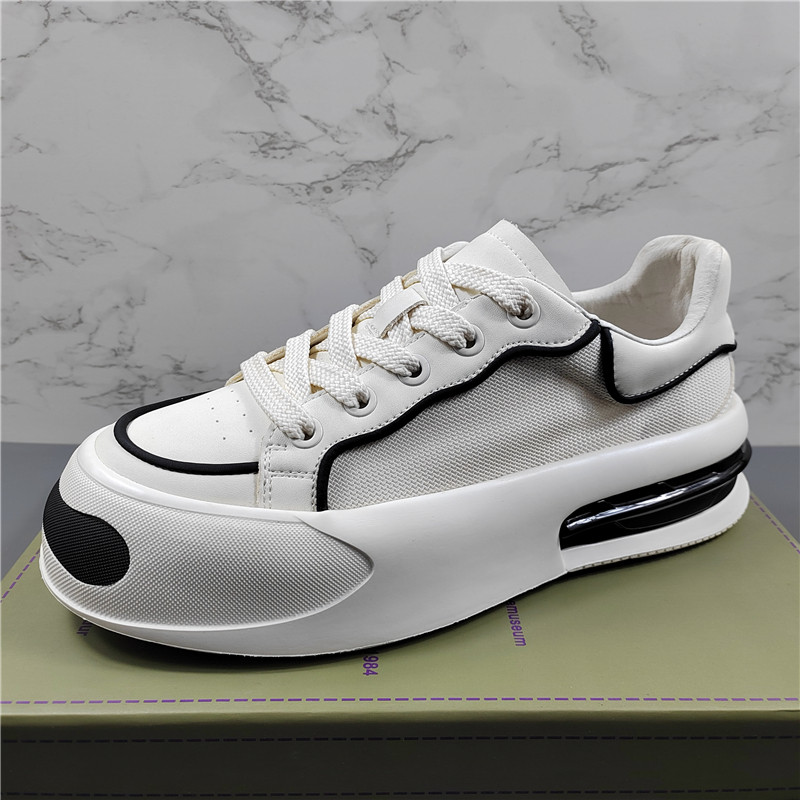 潮牌男鞋41码厚底真皮休闲板鞋男