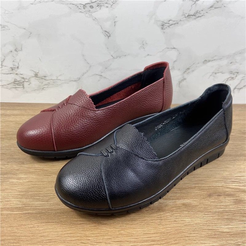 商场撤柜断码头层牛皮软底妈妈鞋2025新款圆头平底舒适休闲单鞋女,女鞋,浅口单鞋,淘宝优惠券,粉丝福利购,淘宝优惠卷
