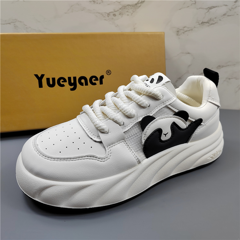 月芽儿厚底熊猫小白鞋女休闲板鞋