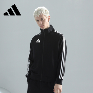 正品Adidas阿迪达斯外套男女2024新款经典条纹休闲轻薄运动夹克衫