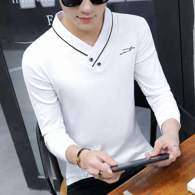 春秋季男士V领长袖T恤秋衣韩版修身卫衣秋装男装打底衫春装上衣服|msdalam kategori Pakaian Lelaki, baju-T - dari Buy2taobao.com untuk memberikan perkhidmatan ejen Taobao profesional membeli