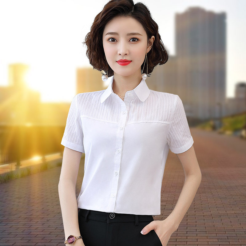 纯棉衬衫女短袖2026年夏季新款韩版时尚宽松百搭上衣气质职业衬衣