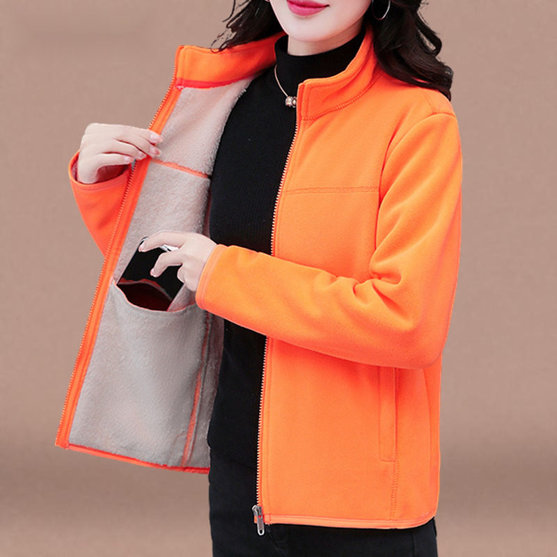 时尚休闲加厚外套女士双面绒上衣