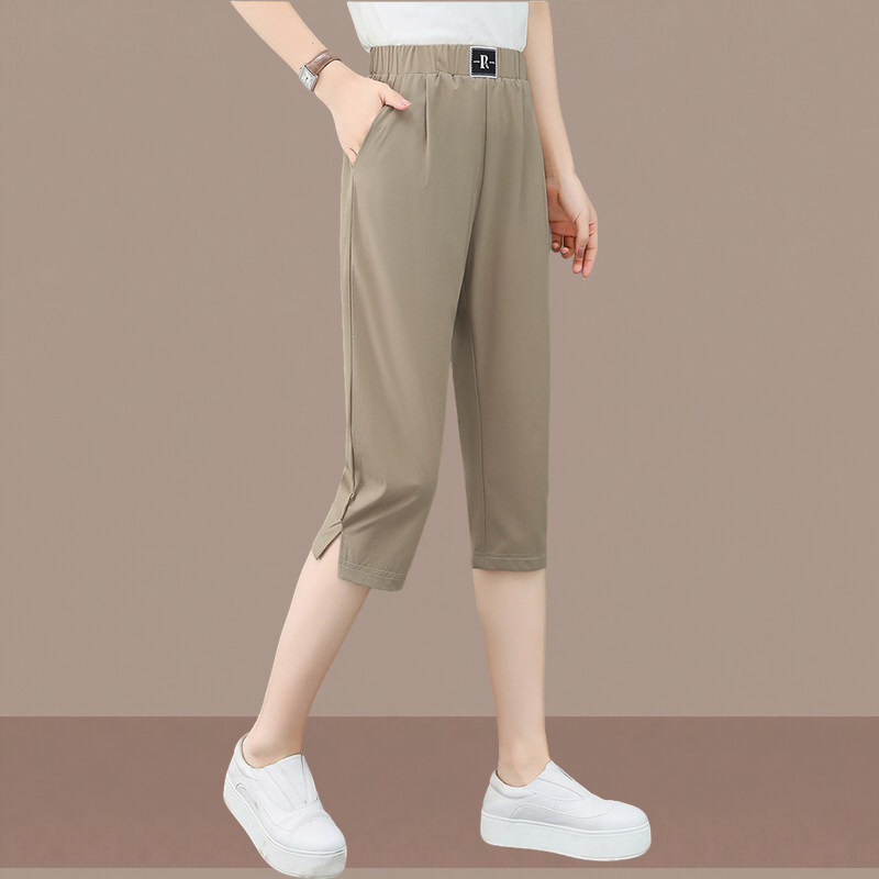 时尚百搭透气七分裤女直筒休闲裤