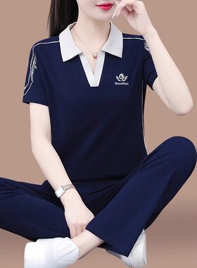 纯棉运动服套装女夏季2026