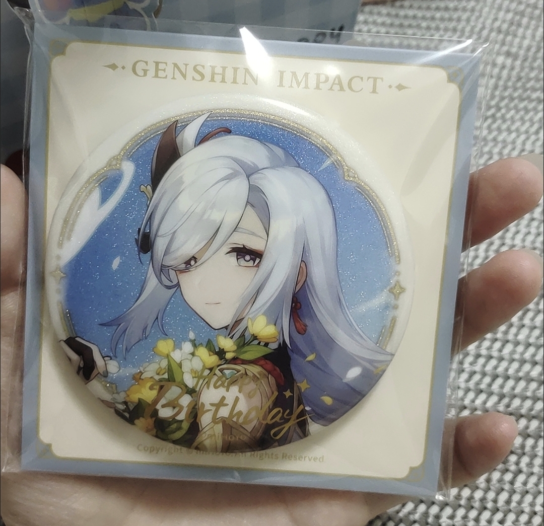 官谷原神申鹤2023款命定之日系列徽章吧唧谷子周边75mm马口铁