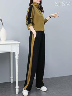 秋冬季休闲运动服套装2023新款女装时尚加绒两件套洋气减龄阔腿裤