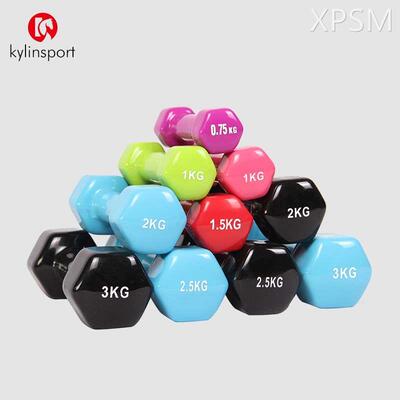 小哑铃女士1kg健身器材男士六角亚铃儿童家用塑形瘦臂跳操练臂肌