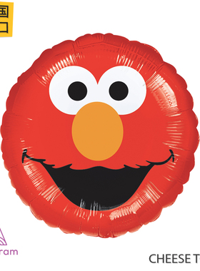 美国进口A牌Anagram艾摩笑脸18寸圆形铝膜气球芝麻街红色怪兽ELMO