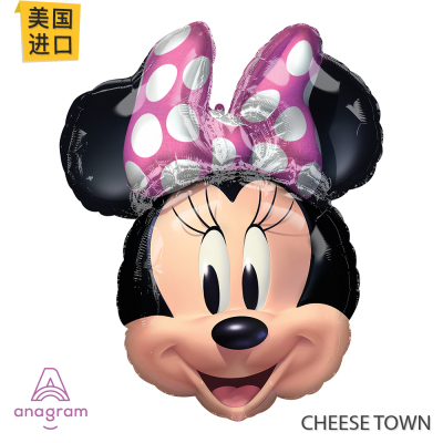 迪士尼粉色波点蝴蝶结米妮铝膜球