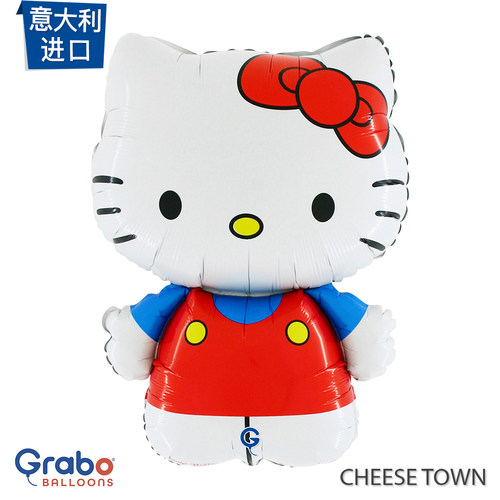 意大利进口哈喽凯蒂HelloKitty铝膜气球Grabo三丽鸥蝴蝶结凯蒂猫