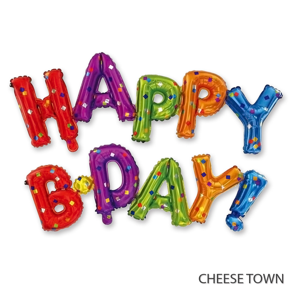 美版精装happy bday生日快乐连体字母铝膜气球 新品缩写派对布置