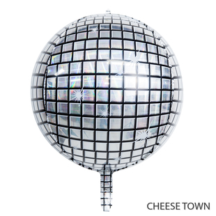 22寸4D圆形灯球印花气球 舞厅野狼DISCO镭射镜面3D立体土嗨迪斯科