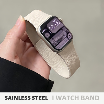 适用iwatch新款磁吸硅胶表带