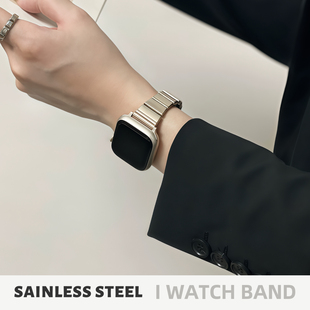 适用iwatch苹果手表带s11金属小蛮腰se高级感applewatchs987表链