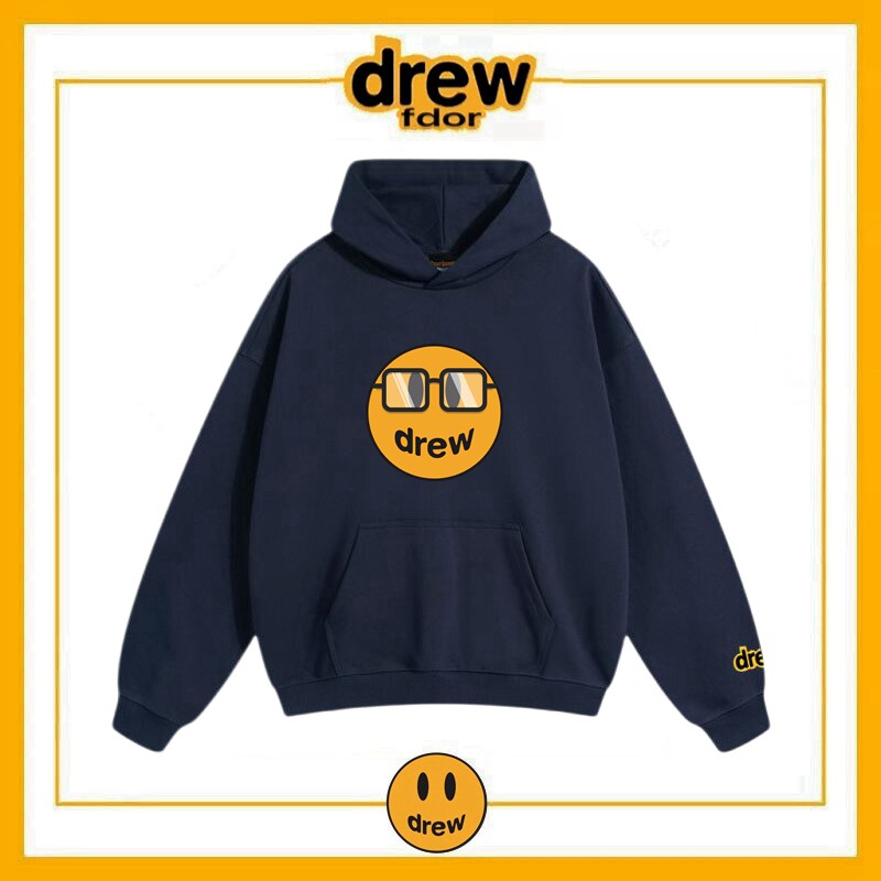 Drew眼镜笑脸连帽卫衣男图片