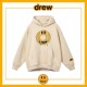 Drew笑脸黄油饼潮牌欧美高街贾斯汀比伯宽松情侣加绒连帽卫衣外套