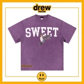 Drew蜂鸟复古做旧短袖 T恤欧美潮牌贾斯丁比伯FOG水洗情侣半袖 上衣