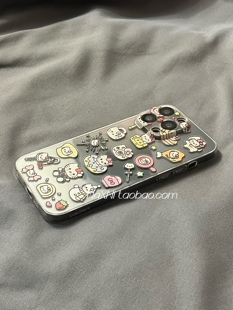 满屏可爱Kitty猫适用iPhone15promax手机壳苹果14电镀银小米OPPO少女硅胶华为安卓透明软壳