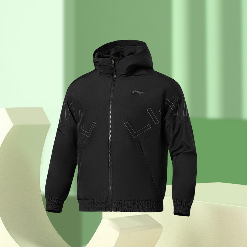 李宁正品新款男子健身系列运动休闲时尚帅气连帽夹克外套AFDS007