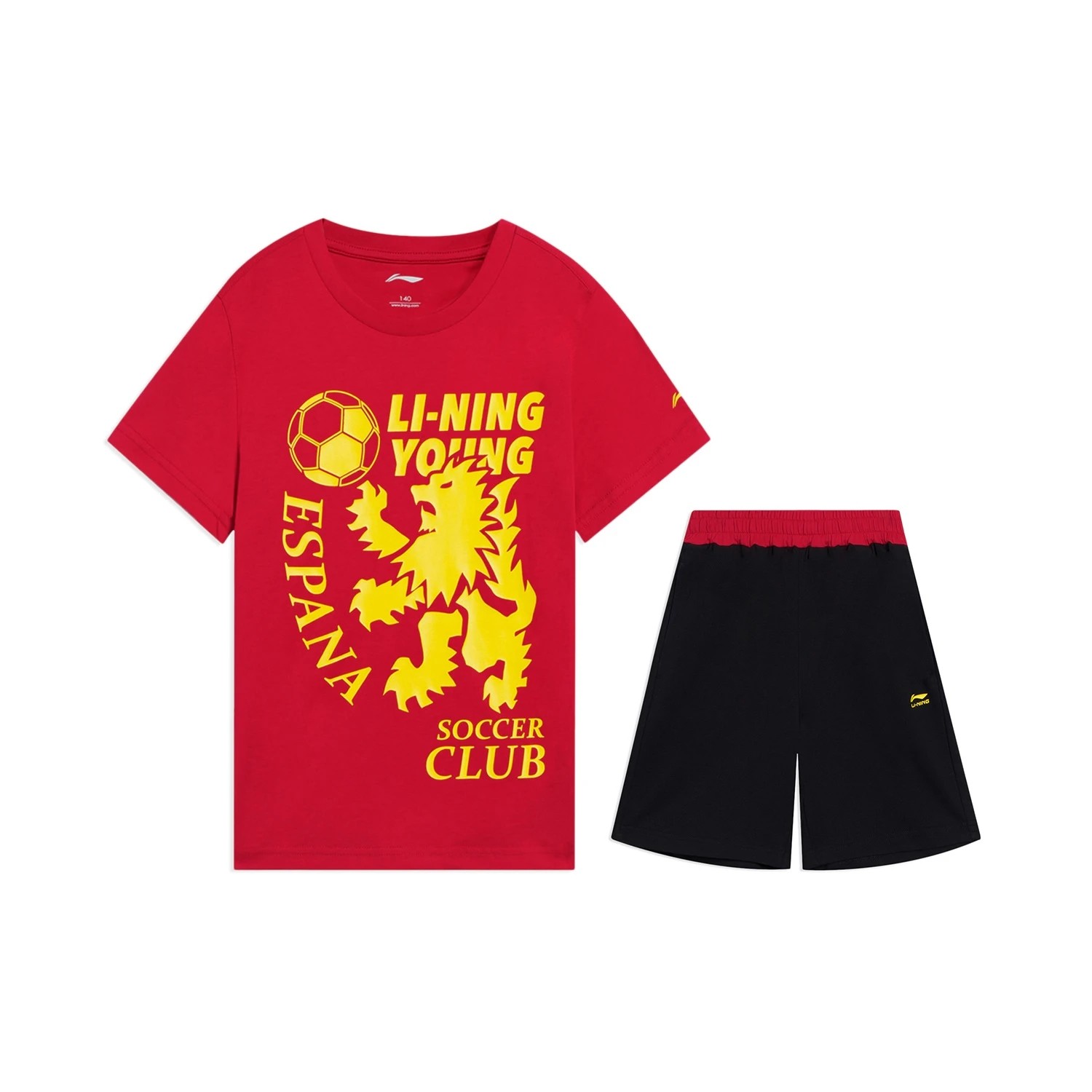 Lining/李宁正品夏款男大童运动透气短袖短裤足球套装 YWBR027,童装/婴儿装/亲子装,套装,淘宝优惠券,粉丝福利购,淘宝优惠卷