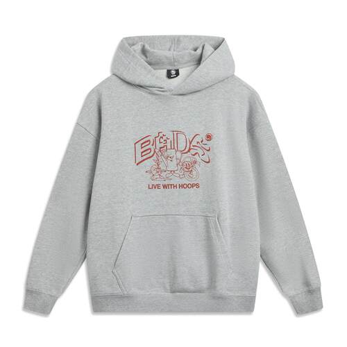 李宁正品反伍BADFIVE男子套头连帽字母印花宽松休闲卫衣AWDVD95