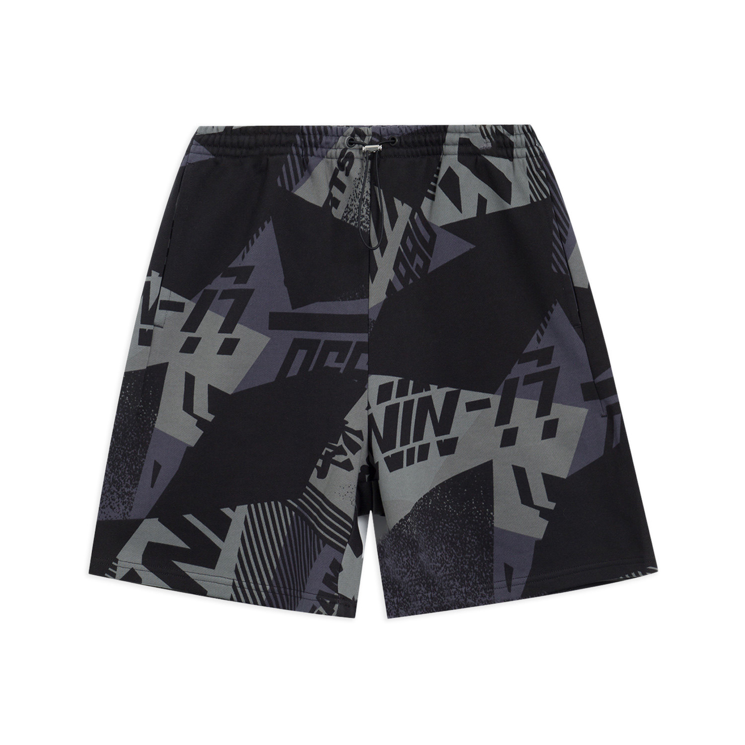 中国李宁夏潮流音乐节男士纯棉满印休闲时尚宽松短裤潮 AKSS021