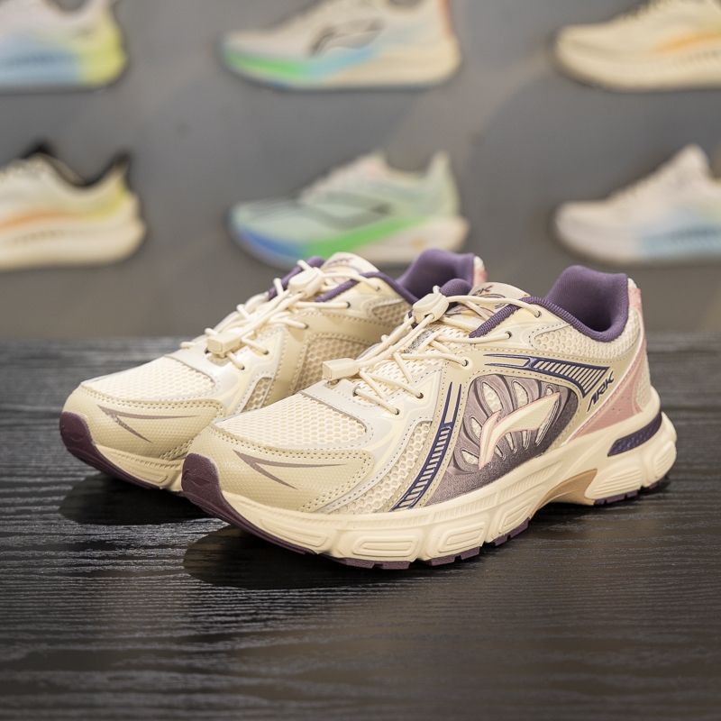 李宁正品2025新款男女大童经典复古耐磨低帮运动休闲鞋YKCV096-2