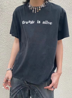 Lmyer UndercoverT期Grunge 简约Archive单品水洗做旧印花T恤短袖