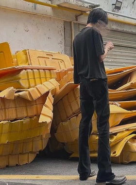 Lmyer RICK风格07ss元年收藏级Archive 黑色水洗 螺旋裤 牛仔长裤