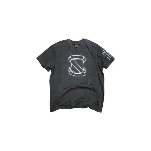 Lmyer  Number nine 06Archive盾牌经典水洗做旧破洞短袖黑白T恤