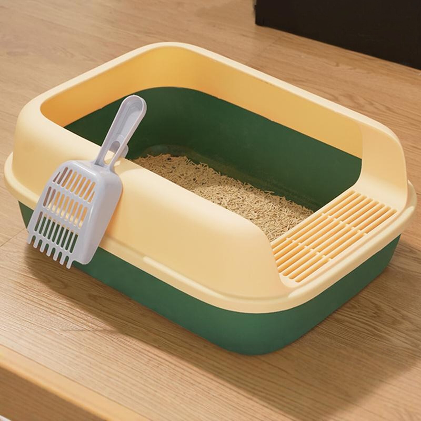 方形半封闭式猫砂盆大号防溅高边猫厕所XL送猫砂铲宠物用品PP材质