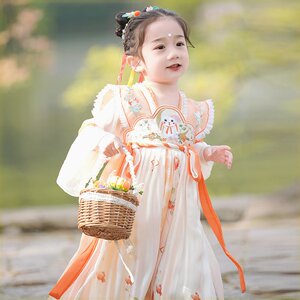 女童汉服秋款雪纺儿童古装中国风超仙连衣裙小女孩改良唐装襦裙