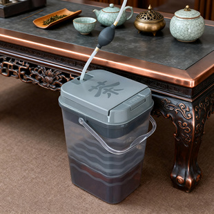 茶台废水桶茶水桶家用大容量茶渣桶透明茶桶大号茶盘下水桶排水桶