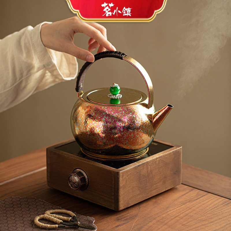 景德镇粉紫纯钛茶壶提梁壶烧水壶煮茶壶大容量闷茶壶可电陶炉茶具