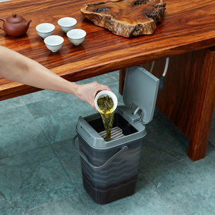 茶盘排水桶茶台废水桶茶水桶家用大容量茶渣桶透明茶桶大号下水桶