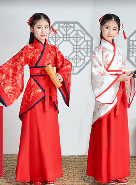 六一儿童古装唐装女童古装仙女装表演服古代公主古筝汉服贵妃服装