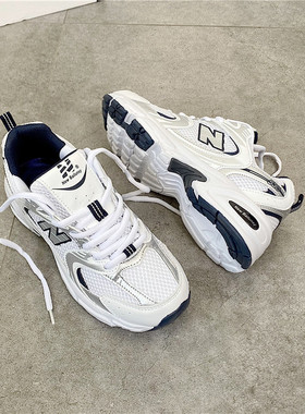 男鞋2024春季新款网面透气530低帮跑步鞋韩版学生百搭运动休闲鞋