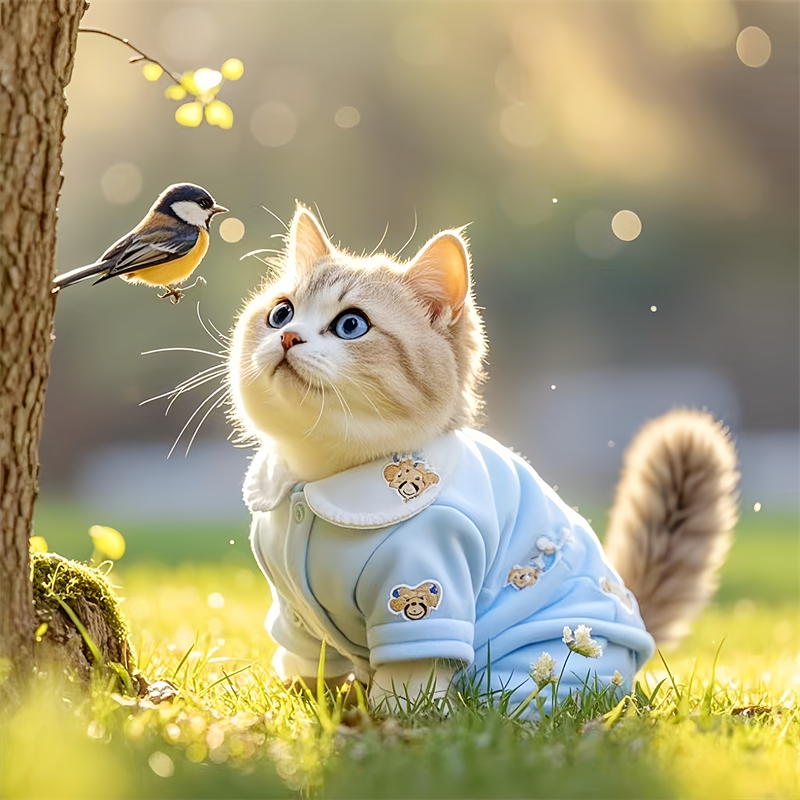 萌萌小猫咪贴画客厅卧室浴室出租房墙面可爱动物装饰海报贴纸防水