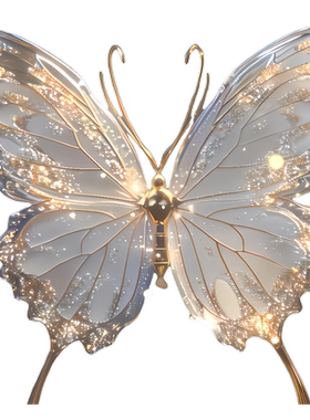 超美银白色蝴蝶贴纸卧室卫生间电脑装饰自粘贴画门窗贴花防水防晒