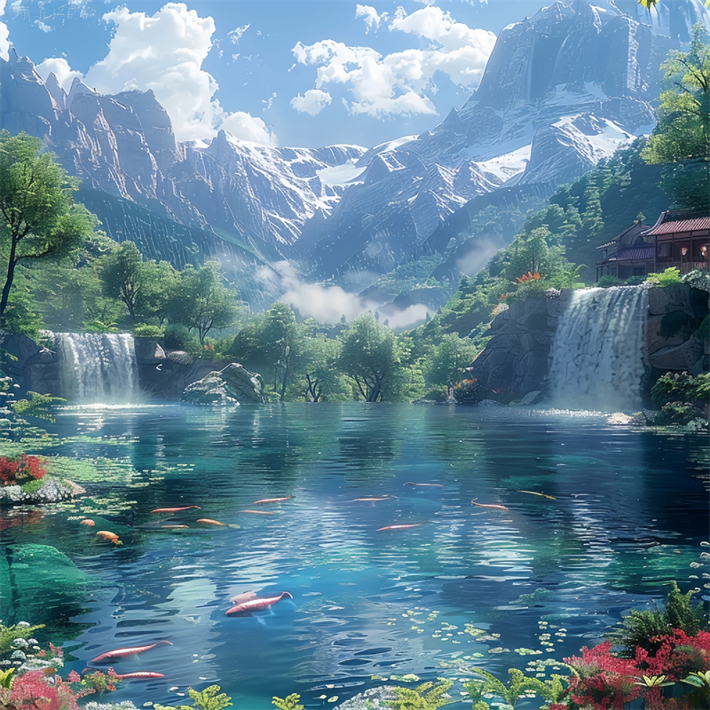 雪山泉水风景图客厅卧室宿舍浴室墙面装饰贴画自粘自然风景海报,家居饰品,软装墙贴,淘宝优惠券,粉丝福利购,淘宝优惠卷