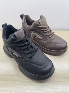 休闲运动鞋 千佰莉断码 秋冬加绒棉鞋 女2025新款 处理真皮厚底老爹鞋