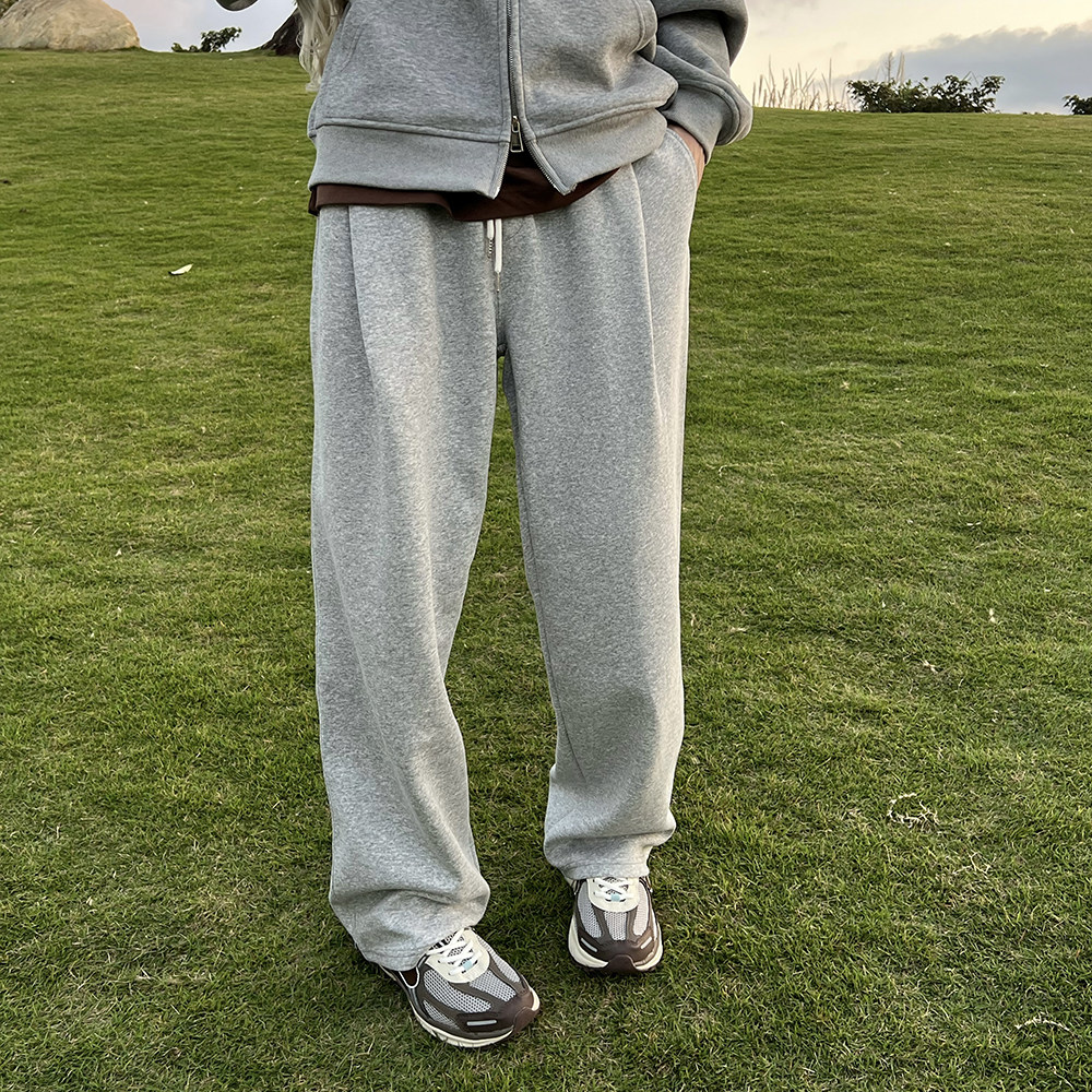 王几又 春秋季日系宽松垂感阔腿运动休闲长裤男简约百搭直筒裤,男装,休闲裤,淘宝优惠券,粉丝福利购,淘宝优惠卷